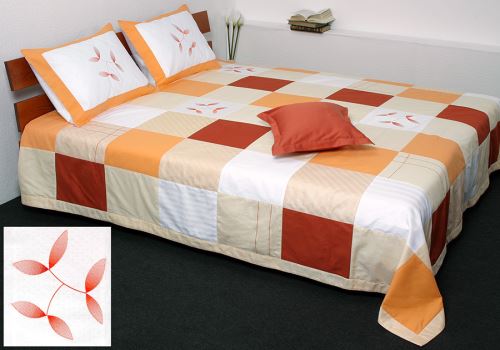 Přehoz PATCHWORK listy - dvoulůžka