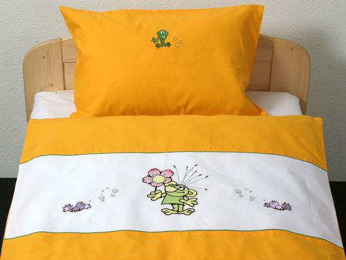 Dětské povlečení s výšivkou Rákosníček s žabkou